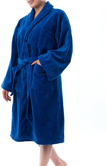 Blair Womens Cotton Terry Cloth Bathrobe Shawl Collar Velour Spa Robe