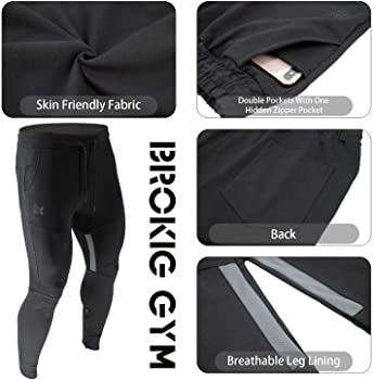 Mens Thigh Mesh Gym Jogger Pants, Men's Casual Slim Fit Workout Bodybuilding Sweatpants with Zipper Pocket