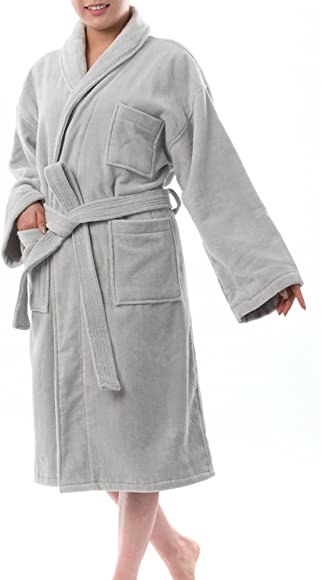 Blair Womens Cotton Terry Cloth Bathrobe Shawl Collar Velour Spa Robe