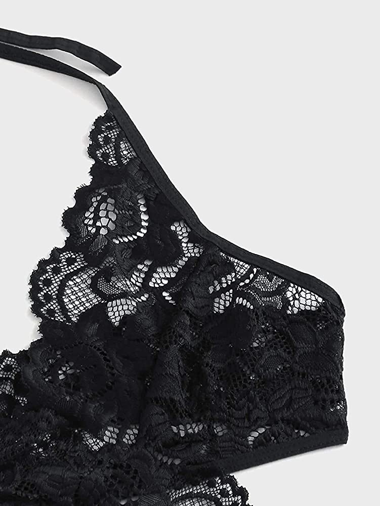 Donnalla Women Sexy Lingerie Set Two Piece Lace Bra and Panty Set Bralette Sleepwear
