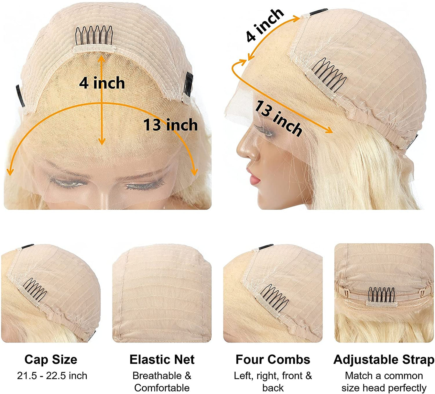 Mesariel Blonde Lace Front Wigs Human Hair Body Wave 13x4 HD 613 Lace Frontal Wig Pre Plucked with Baby Hair 150% Density 613 Lace Front Wig Human Hair for Women