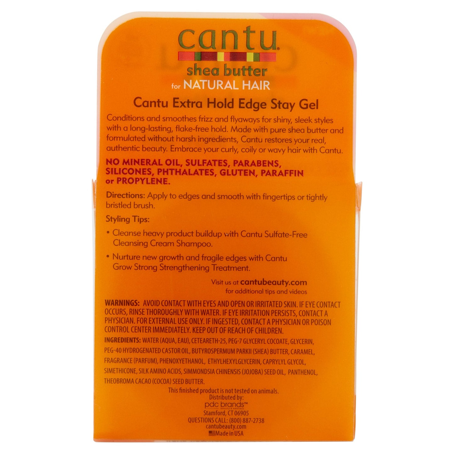 Cantu Shea Butter Extra Hold Edge Stay Gel for Natural Hair, 2.2oz