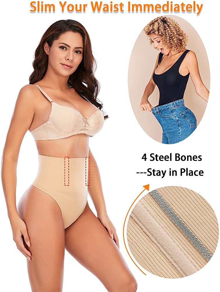Tummy Control Thong Shapewear for Women Seamless Shaping Thong Panties Body Shaper Underwear