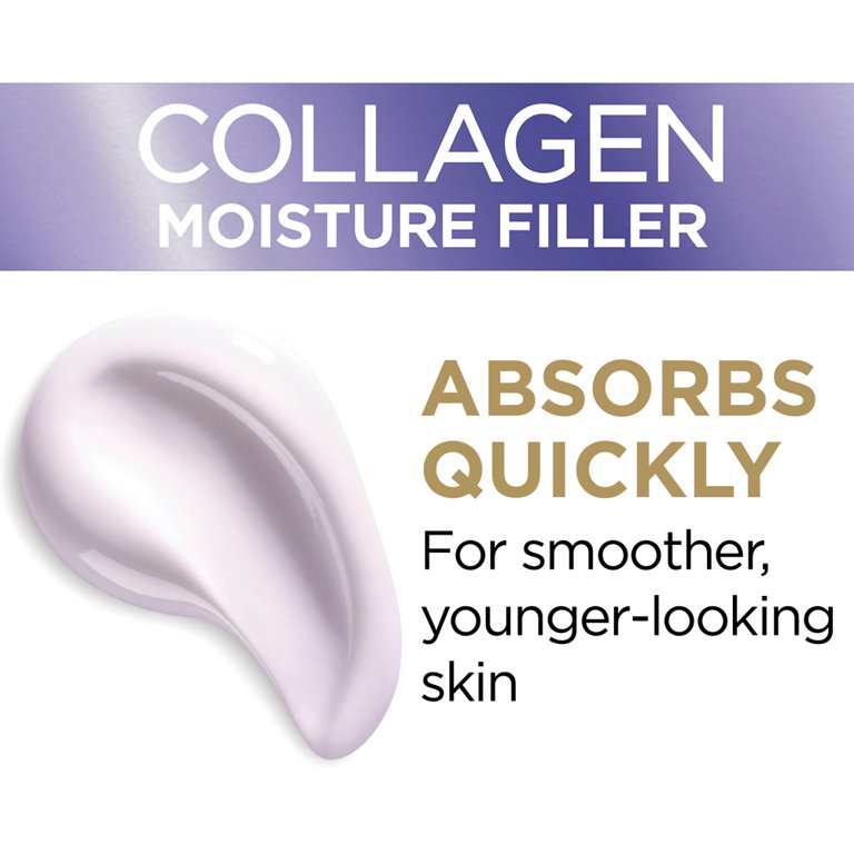 L'Oreal Paris Moisture Filler Facial Day Night Cream, lightweight Collagen, 1.7 oz.