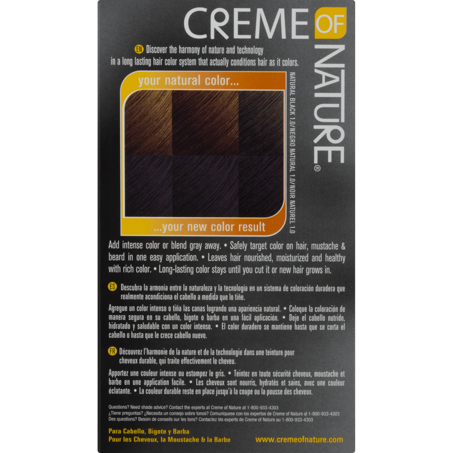 Creme of Nature Permanent Hair Color 1.0 Natural Black, 1.0 ct