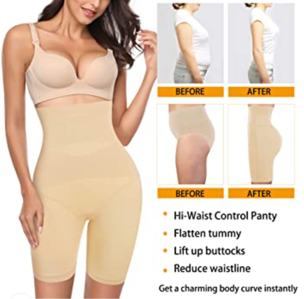 Nebility Waist Trainer for Women Butt Lifter Shapewear High Waist Body Shaper Shorts Thigh Slimmer Tummy Control Panty