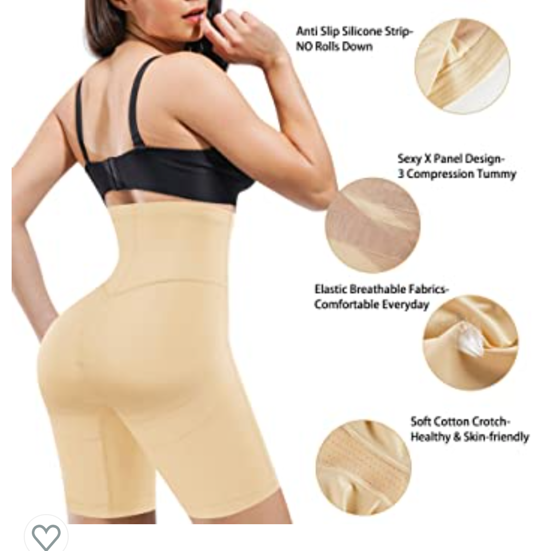 Nebility Waist Trainer for Women Butt Lifter Shapewear High Waist Body Shaper Shorts Thigh Slimmer Tummy Control Panty