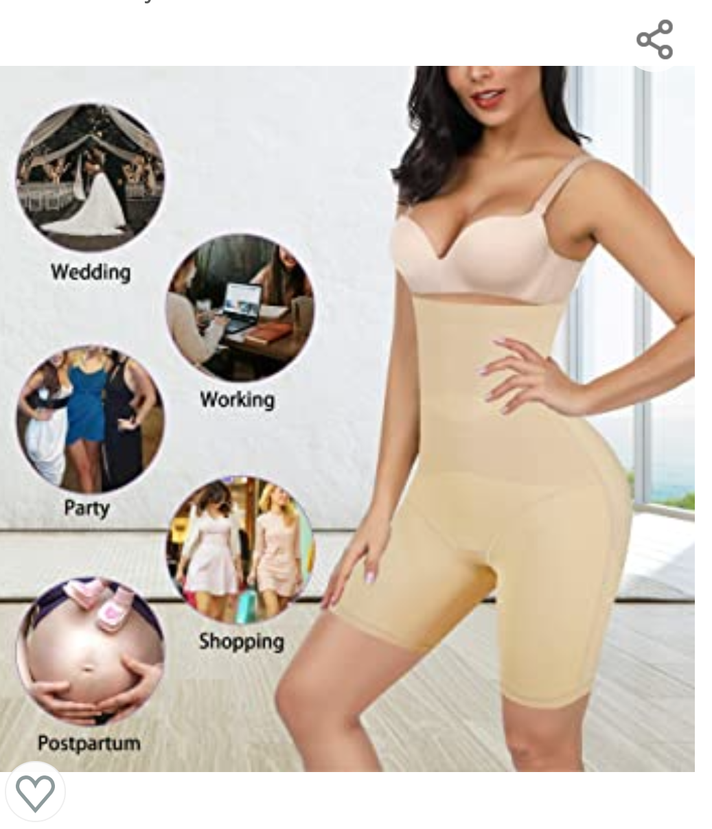 Nebility Waist Trainer for Women Butt Lifter Shapewear High Waist Body Shaper Shorts Thigh Slimmer Tummy Control Panty