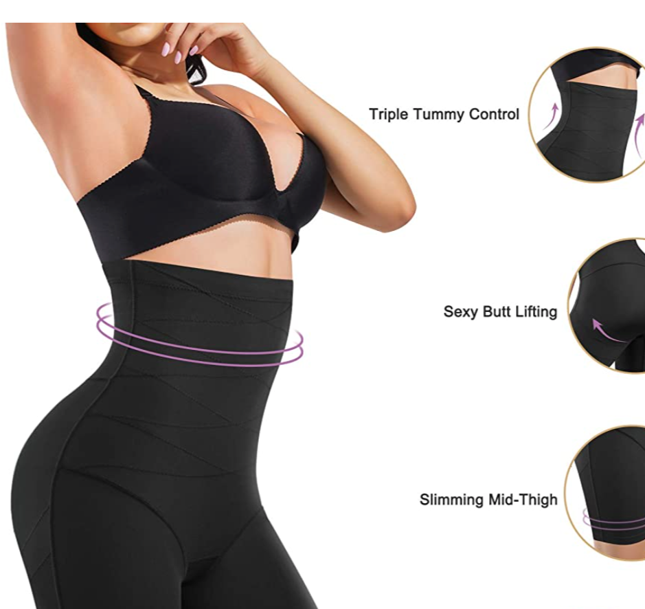 Nebility Waist Trainer for Women Butt Lifter Shapewear High Waist Body Shaper Shorts Thigh Slimmer Tummy Control Panty