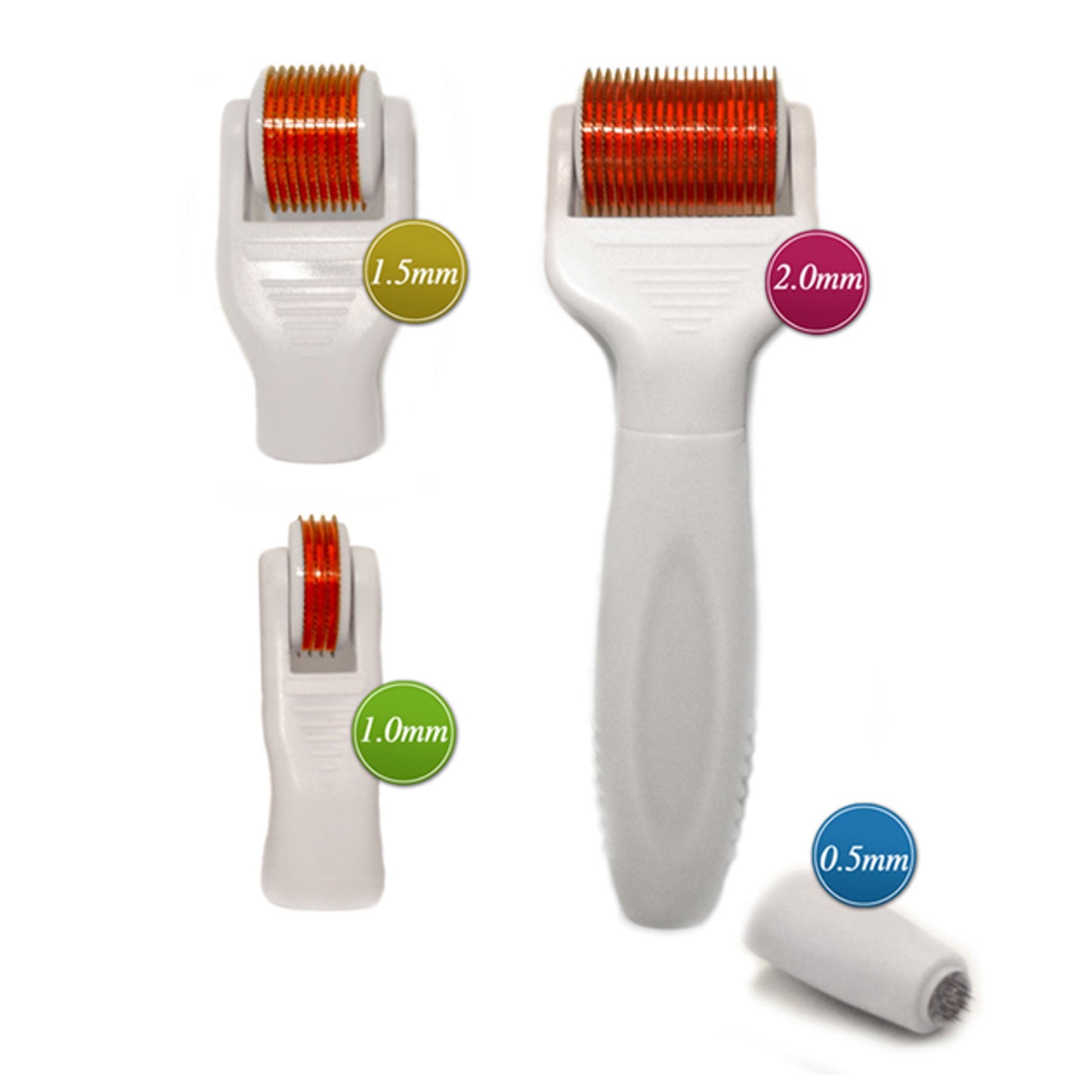 DERMA-CIT 5-In-1 Skin Care Kit Titanium Micro Needle Derma Roller (12/240/600/1200 Needles) for Wrinkles, Acne Scars