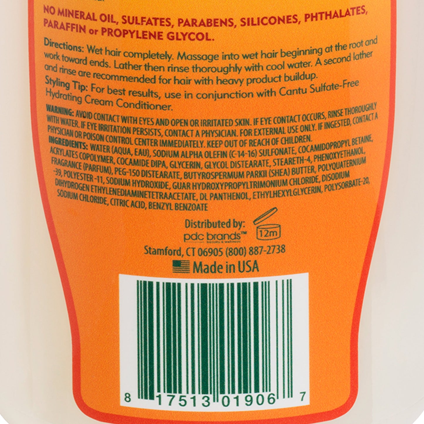 Cantu Shea Butter Sulfate-Free Cleansing Cream Shampoo, 25oz
