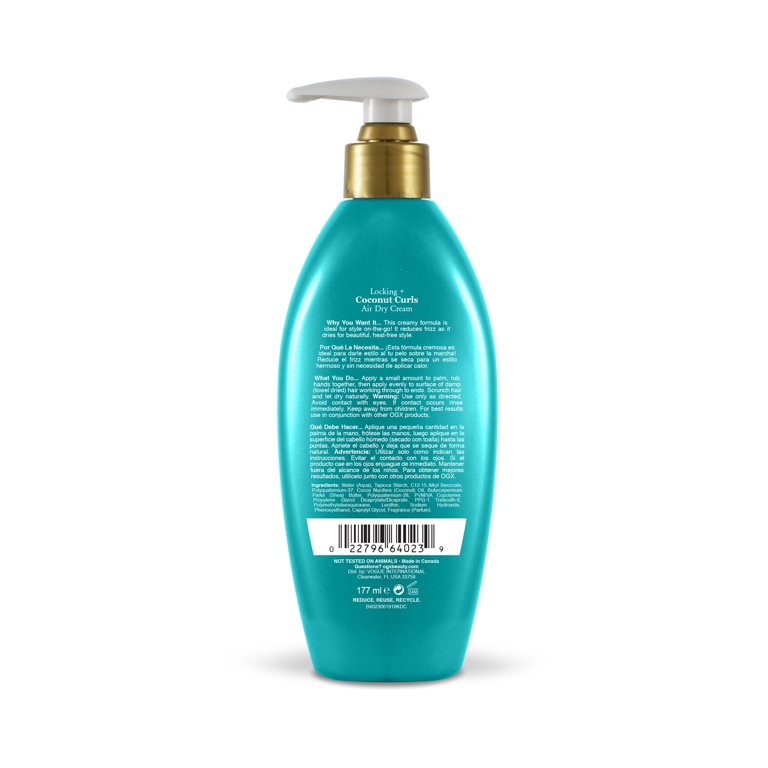 OGX Locking + Coconut Curls Air Dry Cream, 6 oz