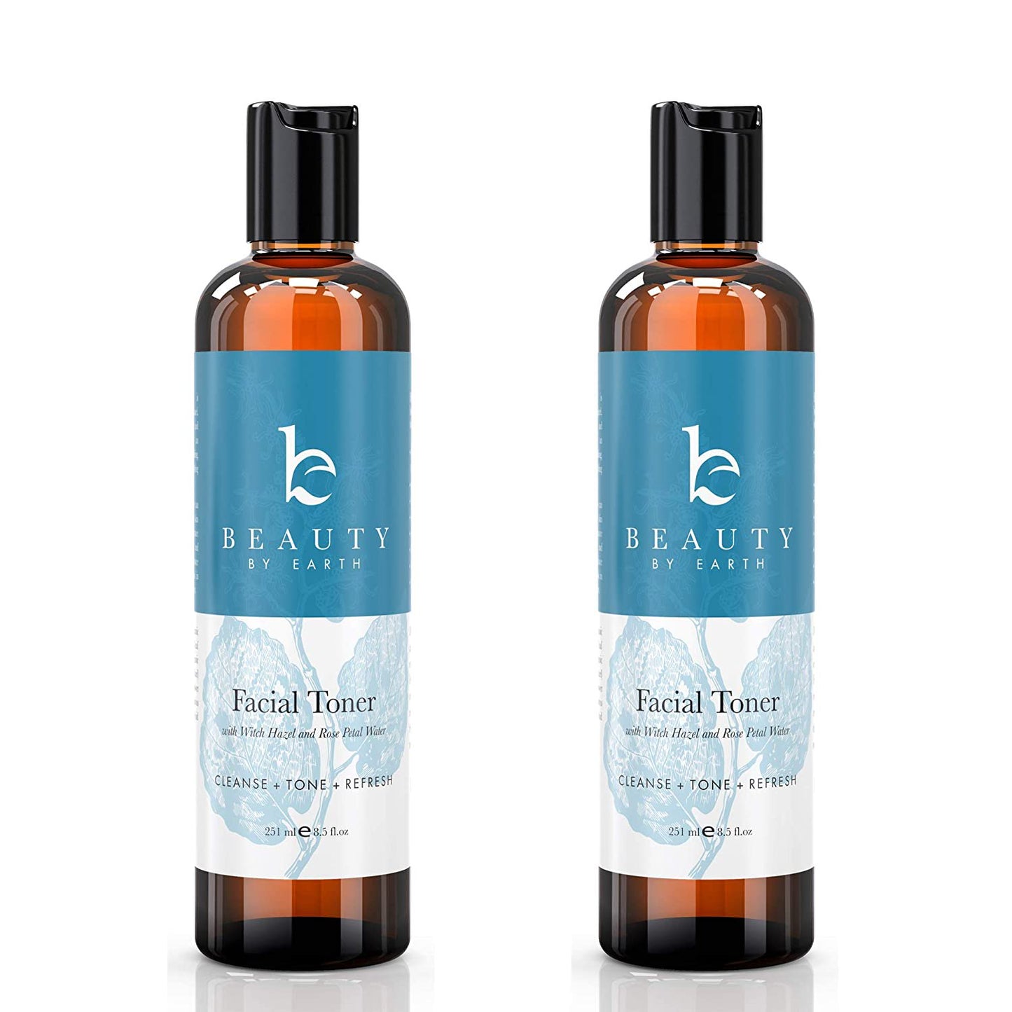 Witch Hazel Face Toner - with Organic Rose Water, Hydrating Aloe Vera, Rosewater Toner for Face, Skin Toner pH Balancing Skin Care Products, Beauty Products for Women (2 Bottles)