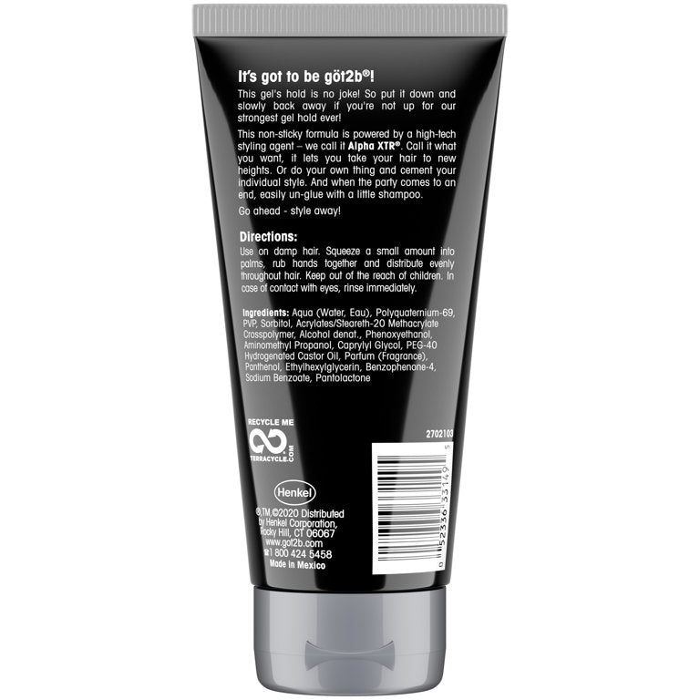 Got2b Ultra Glued Invincible Styling Hair Gel, 6 oz