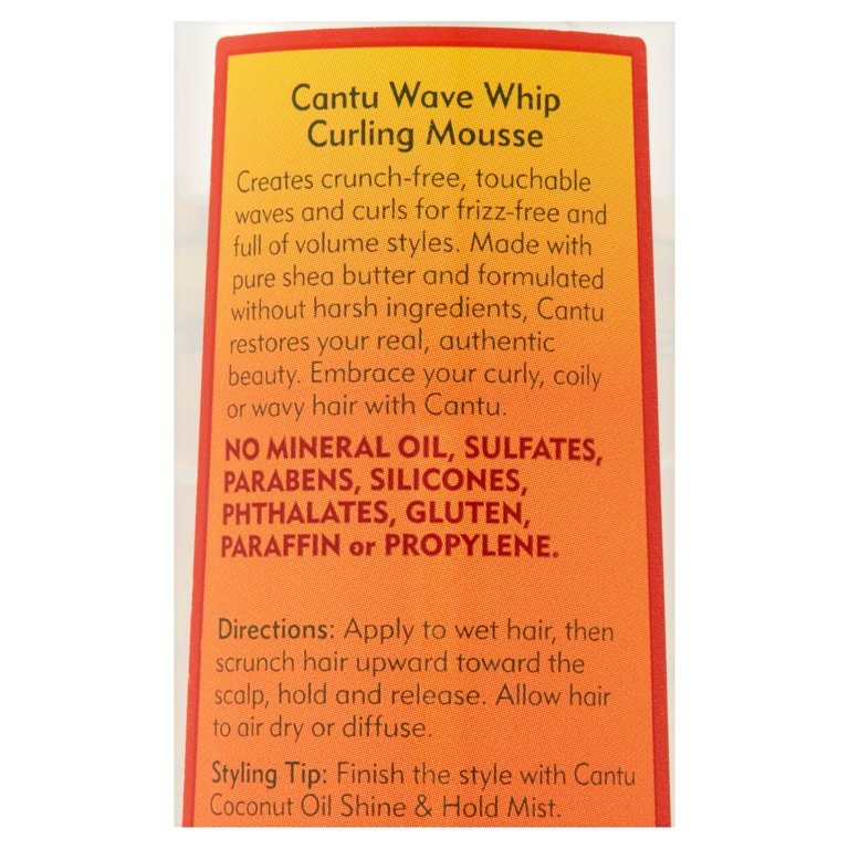 Cantu Shea Butter for Natural Hair Wave Whip Curling Mousse, 8.4 fl oz