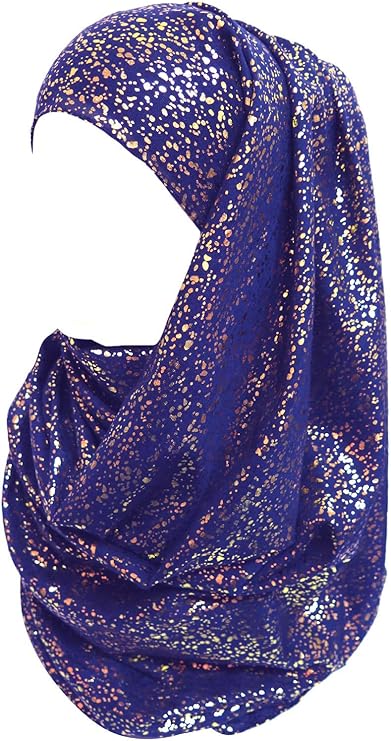 Sparkle Shimmer Gold Glitter Women's Hijab Muslim Head Wrap Scarf Shawl Lightweight