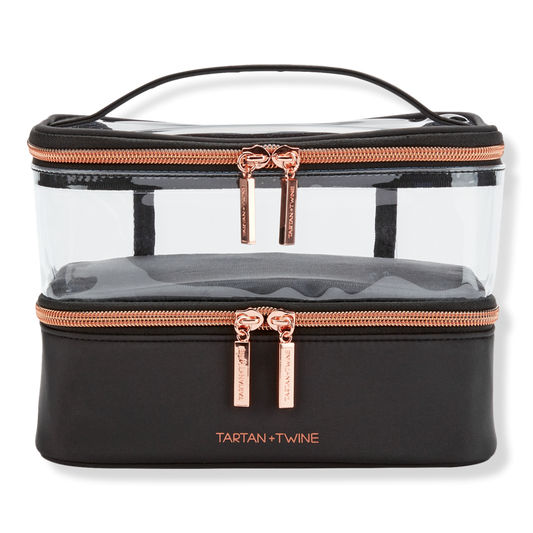 Tartan + Twine Basics Black Double-Zip Train Case