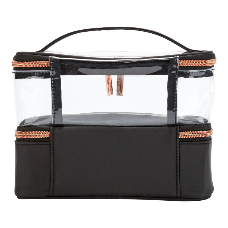 Tartan + Twine Basics Black Double-Zip Train Case