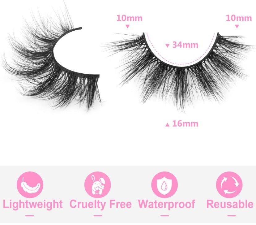 Lashes Wispy Faux Mink Lashes Fluffy False Eyelashes Natural Look 16mm Eye Lashes 6D Volume Fake Lashes pack by Kiromiro 14 Pairs