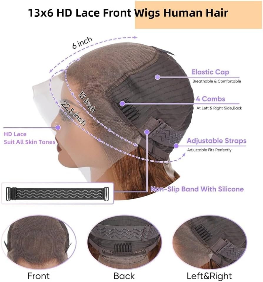 613 Lace Front Wig Human Hair 22-33 Inch Glueless Wigs Human Hair Pre Plucked 200 Density Body Wave Lace Front Wigs Human Hair 13x6 HD Lace Frontal