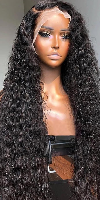 Lace Front Wigs Human Hair: 13x6 Deep Wave Lace Front Wigs Human Hair Glueless Wigs for Women 12A 180% Density HD Transparent 28 Inch Deep Curly Lace Frontal Wig Human Hair Pre Plucked with Baby Hair
