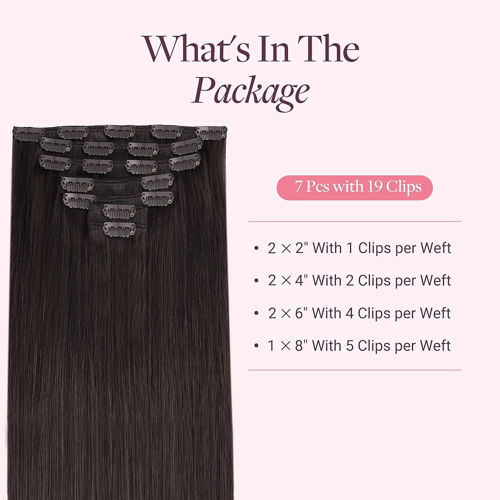Clip in Hair Extensions Real Human Hair, Remy Human Hair Extensions Clip ins for Women, Natural Human Hair