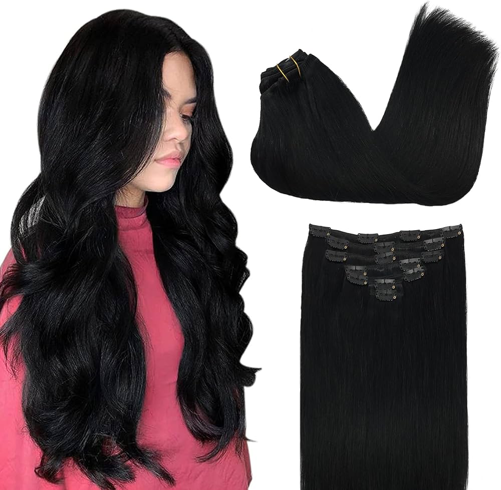 Clip in Hair Extensions Real Human Hair, Remy Human Hair Extensions Clip ins for Women, Natural Human Hair