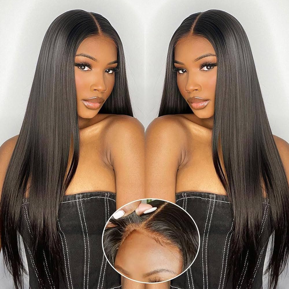 Wear and Go Glueless Wigs Human Hair Pre Plucked Pre Cut 6x4 Straight Lace Front Wigs Human Hair Wigs for Women No Glue Hd Lace Front Closure Ready to Wear Wigs 180% Density