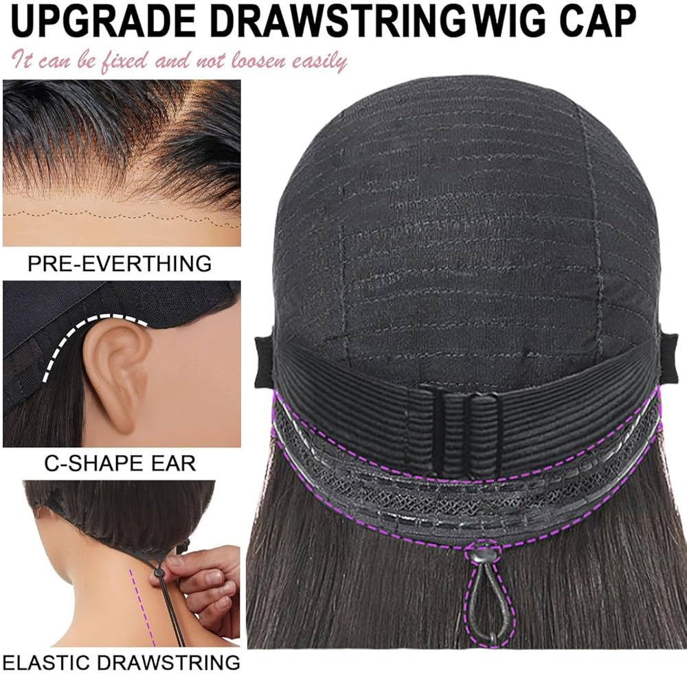 Wear and Go Glueless Wigs Human Hair Pre Plucked Pre Cut 6x4 Straight Lace Front Wigs Human Hair Wigs for Women No Glue Hd Lace Front Closure Ready to Wear Wigs 180% Density