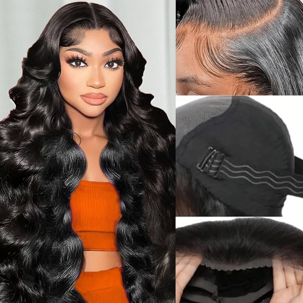 5x5 Glueless Wigs Human Hair Pre Plucked Pre Cut 24 Inch Body Wave Lace Front Wigs Human Hair 180% Put on And Go Glueless Wig For Black Women