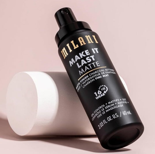 Milani Setting Spray + Primer, Make It Last Matte- Oil Absorbing Charcoal Formula to Control Shine, Matte Finish Setting Spray for Makeup and Primer for Oily Skin, Prime +Correct + Set, 2.03 Fl.
