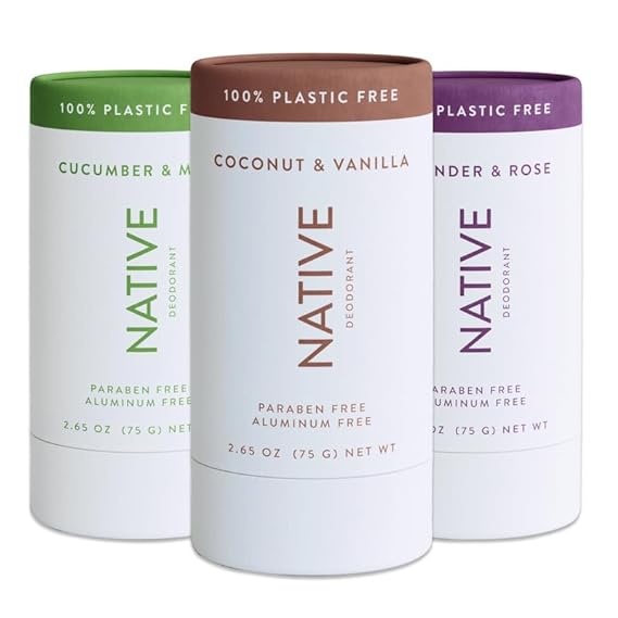 Native Deodorant | Natural Deodorant for Women and Men, Aluminum Free with Baking Soda, Probiotics, Coconut Oil and Shea Butter | Coconut & Vanilla, Lavender & Rose, Cucumber & Mint - Variety Pack of 3