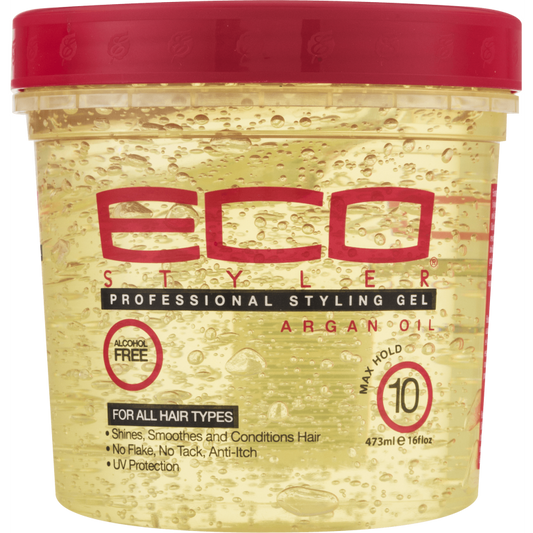 Ecoco Eco Style UV Protection Shine Enhancing Jar Hair Styling Gel with Argan Oil, 16 fl oz