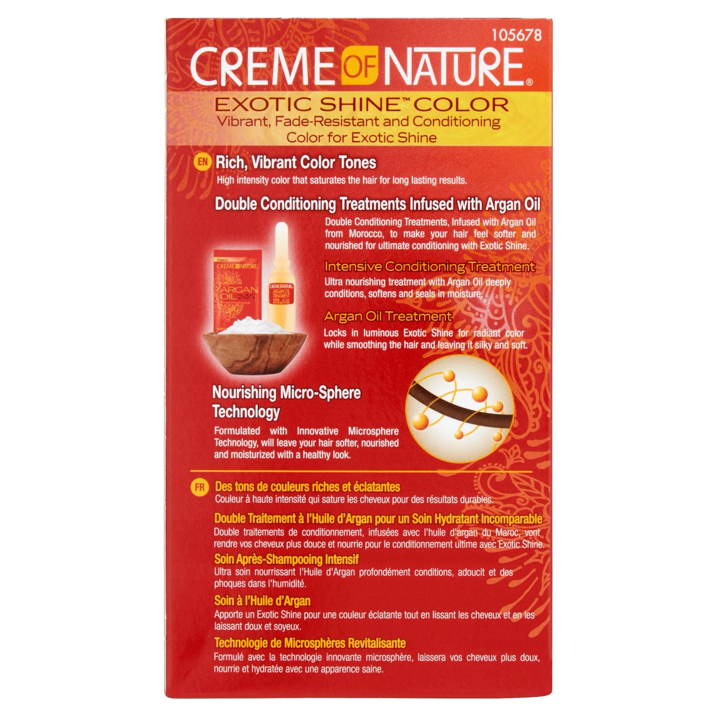 (2 pack) Creme of Nature Exotic Shine Color Intensive Red 7.6 Permanent Hair Color, 1 application