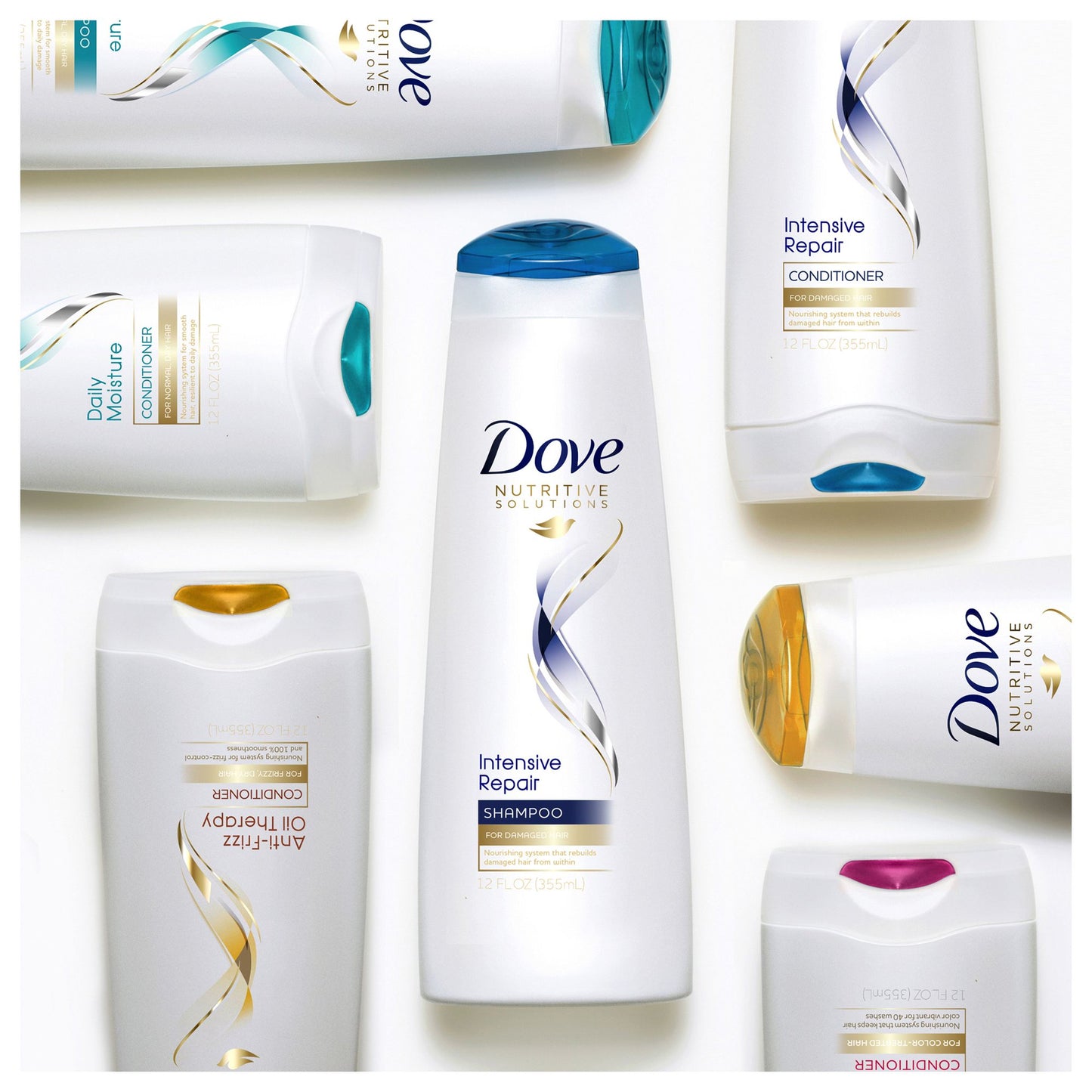 Dove Nutritive Solutions Intensive Repair Strengthening Shampoo and Conditioner Dry Hair and Deep Formulas with Keratin Actives for Damaged Hair 12 oz, 2 Count