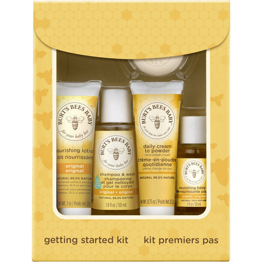 Burt's Bees Baby Getting Started Gift Set, 5 Trial Size Baby Skin Care Products