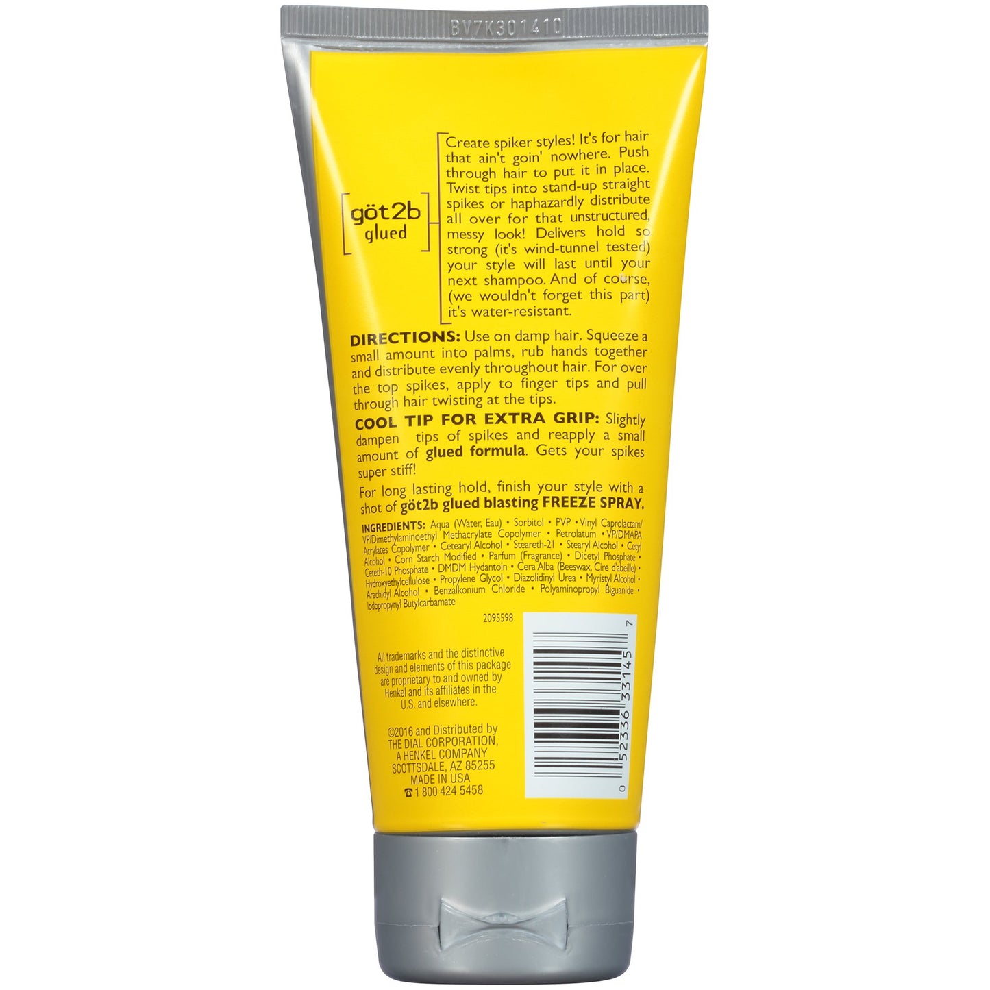Got2b Glued Spiking Max Hold Hair Styling Glue Gel, 6oz