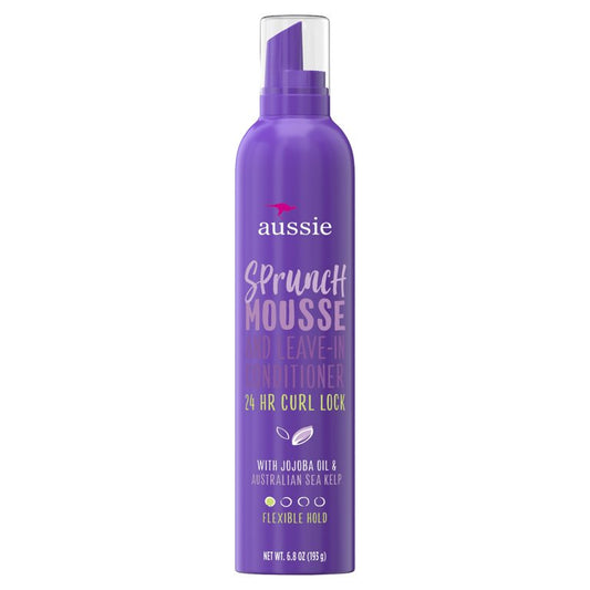 Aussie Sprunch Mousse and Leave-In Conditioner, Flexible Hold, 6.8 oz