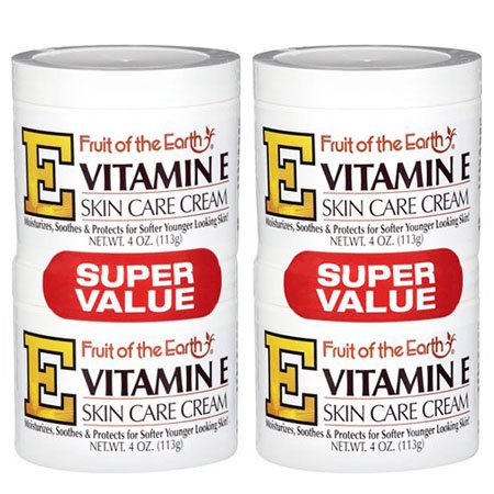 (4 Pack) Fruit of the Earth Vitamin E Skin Care Cream Super Value, 4 oz, 2 pack