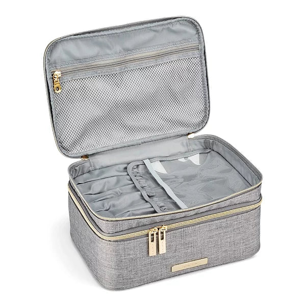 Tartan + Twine  Professionista Gray Train Case With Adjustable Dividers