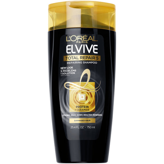 L'Oreal Paris Elvive Total Repair 5 Repairing Shampoo for Damaged Hair, 25.4 fl. oz.