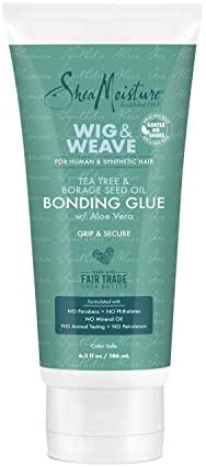 SheaMoisture Bonding Glue Hair Cream for Wig and Weave, Tea Tree and Borage Seed Water-based Hair Product, 6.3 Ounce
