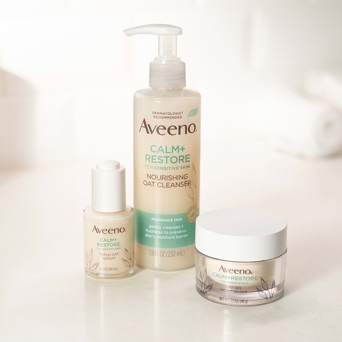 Aveeno Calm + Restore Liquid Cleanser Gel, Sensitive Skin, Soothing, 8 oz