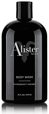 Alister For Men Body Wash Cleanser + Moisturizing Pheroboost Infused with Eucalyptus, Lavender + Mint - Vegan, Sulfate-Free, Cruelty-Free, Paraben-Free - 16 oz