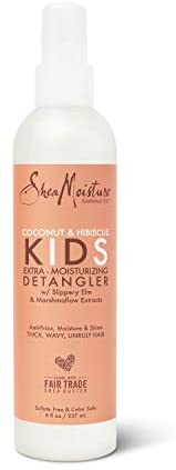 SheaMoisture Kids Shampoo, Detangler and Cream For Moisture and Shine Coconut and Hibiscus Sulfate Free Kids Shampoo and Conditioner, 3.0 Count