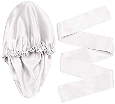 Wig Bonnet Edge Scarf Set, Stain Edge Laying Scarf for Lace Frontal Wigs, Double-Layered Satin Sleep Bonnet for Kids and Adults (Various 1pcs Bonnet+ 1pcs Frontal Wraps)