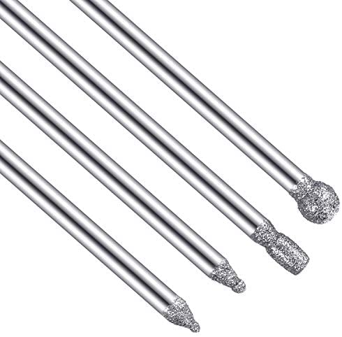 Zhehao 30 Pieces Cuticle Nail Drill Bits Set Needle/Flame/Cylinder/Cone/Ball Head 3/32 Inch Nail File Bits Fine Grits for Acrylic Gel Nails Prep, Nail Care Tools for Manicure Home Salon Use