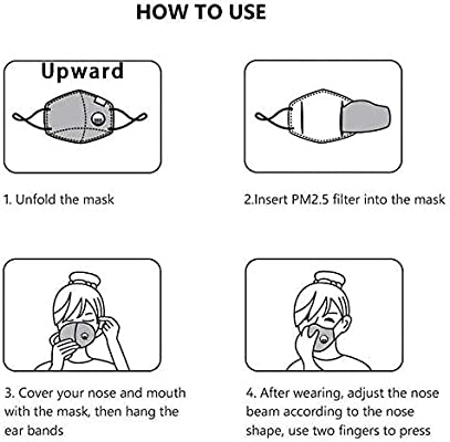 4pcs Reusable and Breathable Face Bandanas with Breathing Valve & 20pcs Activated Carbon Filters (4pcs+20filters)