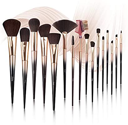 Subsky Professional Makeup Brushes, 16 Pcs Travel Makeup Brush Set Includes Foundation Brush, Powder Brush, Blush Brush, High Light Blush Brush, Concealer Brush, Eyeshadow Brush, Eyebrow Brush