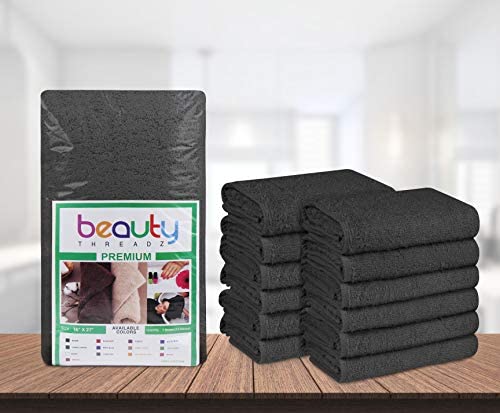 Beauty Threadz Salon Towels, 16 x 27 Inches Highly Absorbent Towels for Hand, Gym, Beauty, Hair, Spa, and Home Hair Care